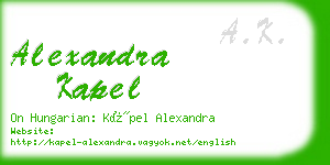 alexandra kapel business card